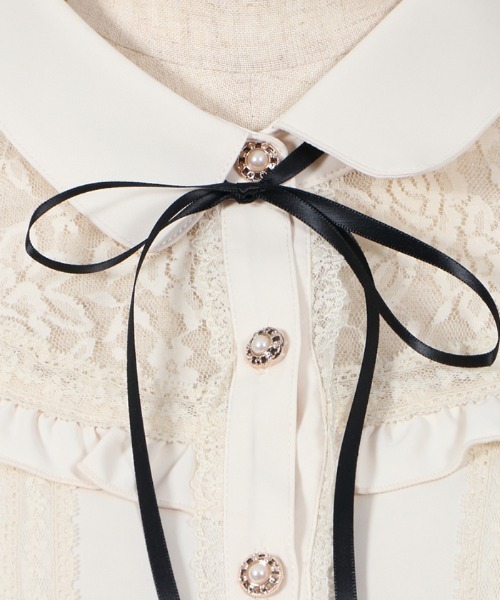 axes femme(アクシーズファム)の「ヨークレースブラウス(シャツ/ブラウス・レディース・ブラック/ベージュ/キナリ・MEDIUM/LARGE)」の10枚目の写真