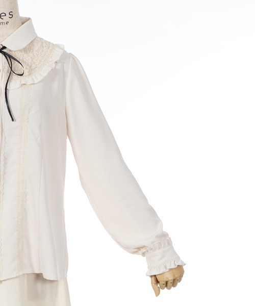 axes femme(アクシーズファム)の「ヨークレースブラウス(シャツ/ブラウス・レディース・ブラック/ベージュ/キナリ・MEDIUM/LARGE)」の14枚目の写真