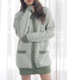 ツイードライクロングカーディガン