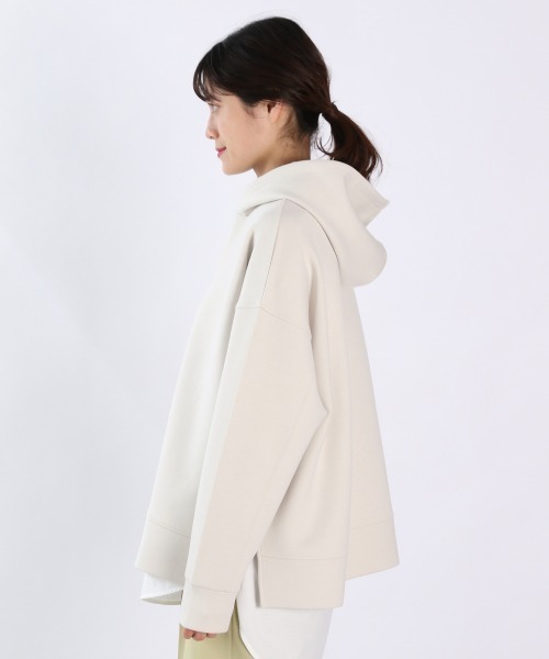 LOWRYS FARM（ローリーズファーム）の「ダンボールフーディーＬＳ　930356（パーカー・レディース・チャコールグレー/アイボリー/グリーン・FREE）」の10枚目の写真