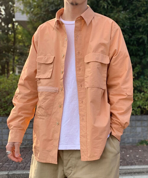 GLOSTER（グロスター）の「POPLIN Fishing Shirt フィッシングシャツ（シャツ/ブラウス・メンズ・ネイビー/ブラウン/オレンジ・L/S/M）」の10枚目の写真