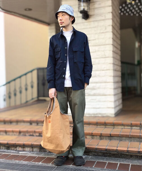 GLOSTER（グロスター）の「POPLIN Fishing Shirt フィッシングシャツ（シャツ/ブラウス・メンズ・ネイビー/ブラウン/オレンジ・L/S/M）」の19枚目の写真
