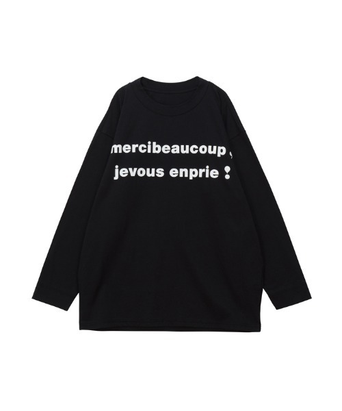 mercibeaucoup,（メルシーボークー）の「メルジュヴティー（Tシャツ/カットソー・レディース・ブラック/ブルー/ホワイト/ベージュ・FREE）」の2枚目の写真