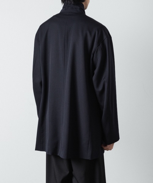 ato（アトウ）の「CLASSIC WOOL  LARGE SILHOUETTE JACKET（テーラードジャケット・メンズ・ブラック/ネイビー・46/48）」の12枚目の写真