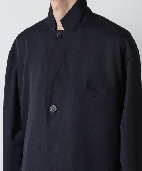 ato（アトウ）の「CLASSIC WOOL  LARGE SILHOUETTE JACKET（テーラードジャケット・メンズ・ブラック/ネイビー・46/48）」の21枚目の写真