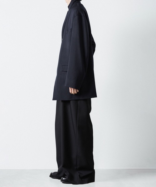 ato（アトウ）の「CLASSIC WOOL  LARGE SILHOUETTE JACKET（テーラードジャケット・メンズ・ブラック/ネイビー・46/48）」の19枚目の写真