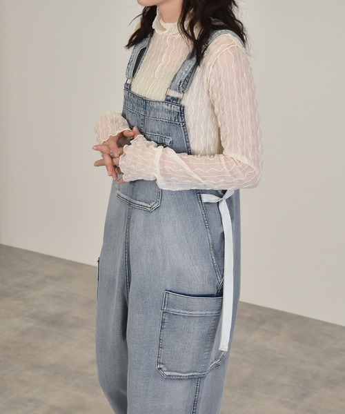 w closet（ダブルクローゼット）の「脇紐オーバーオール（サロペット/オーバーオール・レディース・カーキ/キナリ/ケミカルウォッシュ・FREE）」の16枚目の写真