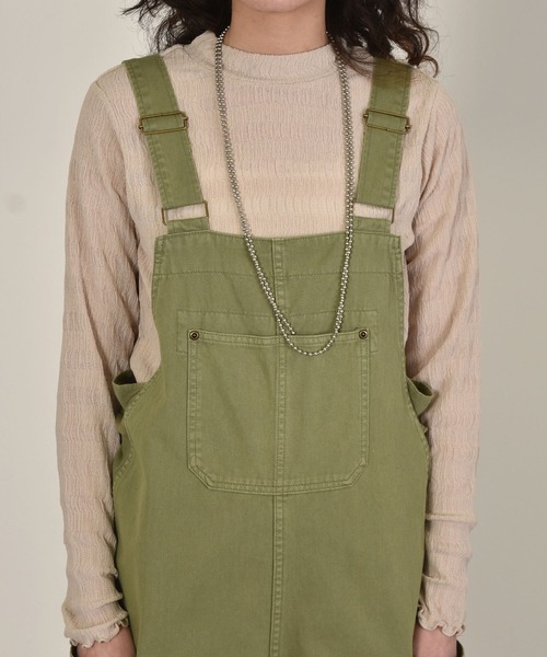 w closet（ダブルクローゼット）の「脇紐オーバーオール（サロペット/オーバーオール・レディース・カーキ/キナリ/ケミカルウォッシュ・FREE）」の9枚目の写真