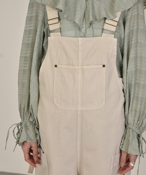 w closet（ダブルクローゼット）の「脇紐オーバーオール（サロペット/オーバーオール・レディース・カーキ/キナリ/ケミカルウォッシュ・FREE）」の19枚目の写真