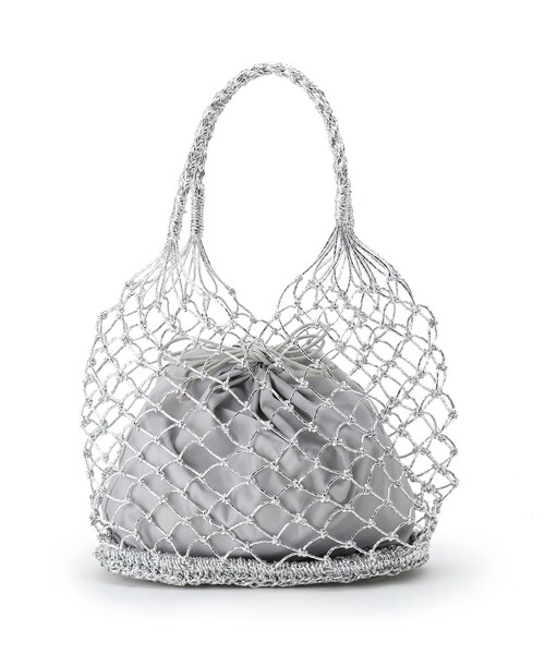 grove（グローブ）の「◆フィルムメッシュ巾着付きトート（トートバッグ・レディース・ブラック/シルバー/ガンメタ・00）」の10枚目の写真