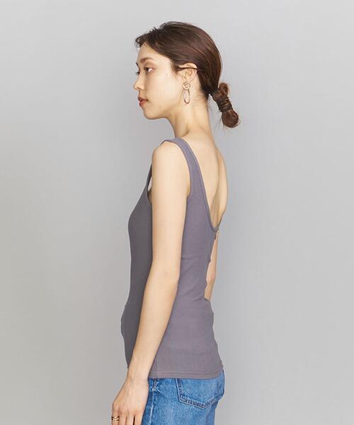 BEAUTY&YOUTH UNITED ARROWS（ビューティーアンドユースユナイテッドアローズ）の「BY ラウンドネックブラタンクトップ（タンクトップ・レディース・グレー/ホワイト/ブラック/オリーブ/モカ/ダークグリーン・FREE）」の8枚目の写真
