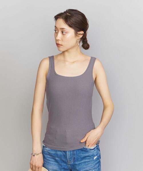 BEAUTY&YOUTH UNITED ARROWS（ビューティーアンドユースユナイテッドアローズ）の「BY ラウンドネックブラタンクトップ（タンクトップ・レディース・グレー/ホワイト/ブラック/オリーブ/モカ/ダークグリーン・FREE）」の10枚目の写真