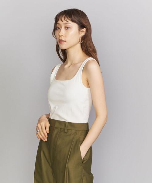 BEAUTY&YOUTH UNITED ARROWS（ビューティーアンドユースユナイテッドアローズ）の「BY ラウンドネックブラタンクトップ（タンクトップ・レディース・グレー/ホワイト/ブラック/オリーブ/モカ/ダークグリーン・FREE）」の12枚目の写真