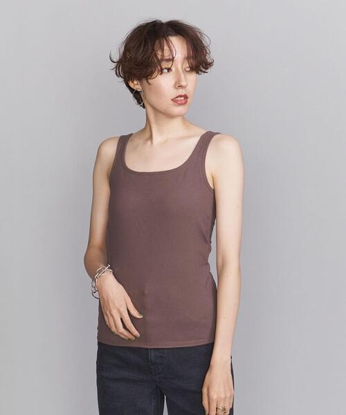 BEAUTY&YOUTH UNITED ARROWS（ビューティーアンドユースユナイテッドアローズ）の「BY ラウンドネックブラタンクトップ（タンクトップ・レディース・グレー/ホワイト/ブラック/オリーブ/モカ/ダークグリーン・FREE）」の15枚目の写真