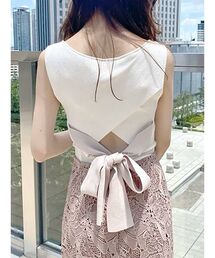 バックカシュクールリボンニット