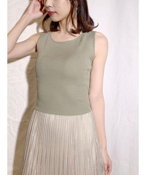 MERCURYDUO(マーキュリーデュオ)の「バックカシュクールリボンニット(ニット/セーター・レディース・ブラック/オフホワイト/カーキ/ピンク・FREE)」の5枚目の写真