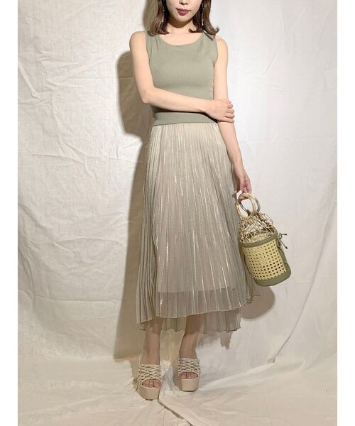 MERCURYDUO(マーキュリーデュオ)の「バックカシュクールリボンニット(ニット/セーター・レディース・ブラック/オフホワイト/カーキ/ピンク・FREE)」の7枚目の写真