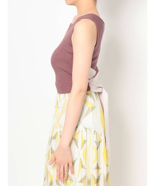 MERCURYDUO(マーキュリーデュオ)の「バックカシュクールリボンニット(ニット/セーター・レディース・ブラック/オフホワイト/カーキ/ピンク・FREE)」の22枚目の写真