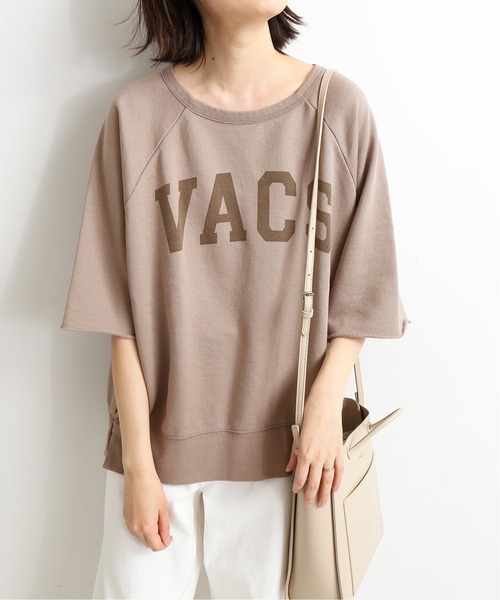 SLOBE IENA（スローブイエナ）の「VACS ハーフスリーブスウェット【手洗い可能】◆（スウェット・レディース・ホワイト/チャコールグレー/ブラウン/ライトグリーン・FREE）」の3枚目の写真