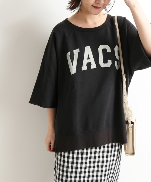 SLOBE IENA（スローブイエナ）の「VACS ハーフスリーブスウェット【手洗い可能】◆（スウェット・レディース・ホワイト/チャコールグレー/ブラウン/ライトグリーン・FREE）」の2枚目の写真