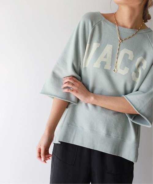 SLOBE IENA（スローブイエナ）の「VACS ハーフスリーブスウェット【手洗い可能】◆（スウェット・レディース・ホワイト/チャコールグレー/ブラウン/ライトグリーン・FREE）」の4枚目の写真