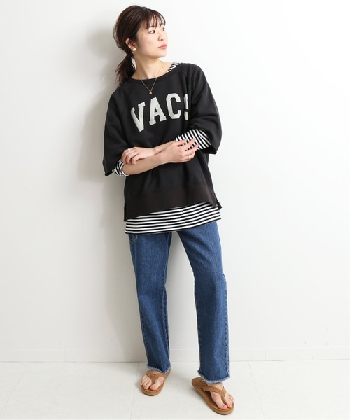 SLOBE IENA（スローブイエナ）の「VACS ハーフスリーブスウェット【手洗い可能】◆（スウェット・レディース・ホワイト/チャコールグレー/ブラウン/ライトグリーン・FREE）」の18枚目の写真