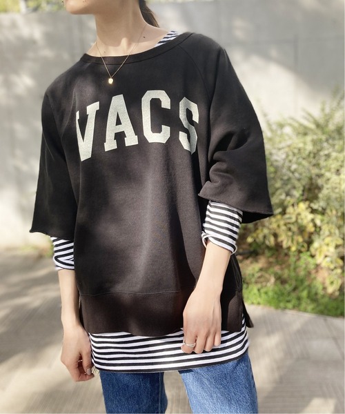 SLOBE IENA（スローブイエナ）の「VACS ハーフスリーブスウェット【手洗い可能】◆（スウェット・レディース・ホワイト/チャコールグレー/ブラウン/ライトグリーン・FREE）」の14枚目の写真
