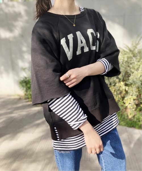 SLOBE IENA（スローブイエナ）の「VACS ハーフスリーブスウェット【手洗い可能】◆（スウェット・レディース・ホワイト/チャコールグレー/ブラウン/ライトグリーン・FREE）」の21枚目の写真