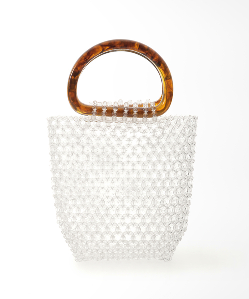 Simplicite(サンプリシテ)の「アクリルハンドルビーズBAG◆(ハンドバッグ・レディース・イエロー/ホワイト・FREE)」の8枚目の写真