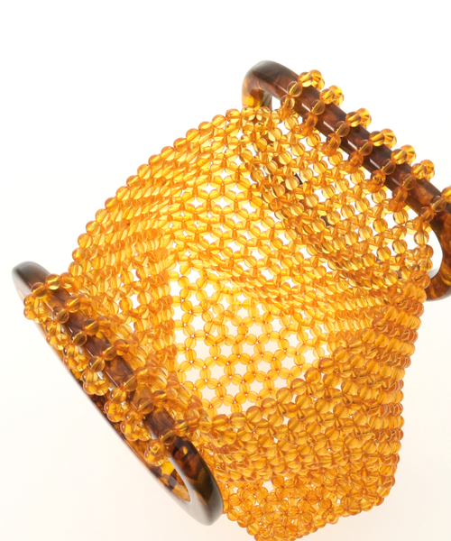 Simplicite(サンプリシテ)の「アクリルハンドルビーズBAG◆(ハンドバッグ・レディース・イエロー/ホワイト・FREE)」の12枚目の写真