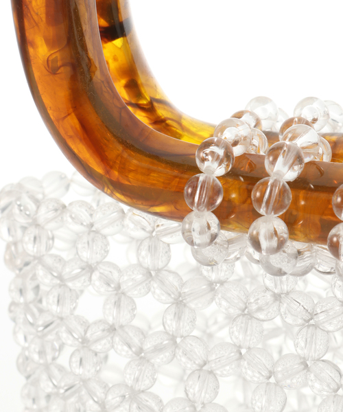 Simplicite(サンプリシテ)の「アクリルハンドルビーズBAG◆(ハンドバッグ・レディース・イエロー/ホワイト・FREE)」の13枚目の写真