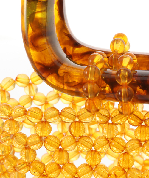 Simplicite(サンプリシテ)の「アクリルハンドルビーズBAG◆(ハンドバッグ・レディース・イエロー/ホワイト・FREE)」の14枚目の写真