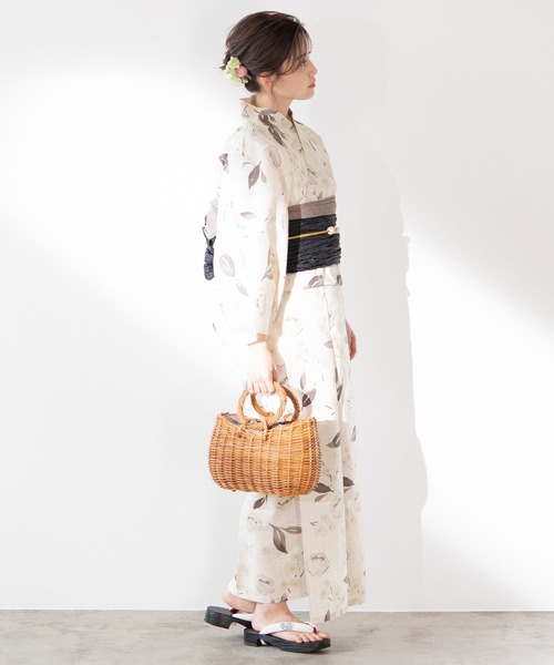 ゆかた館グレース(ユカタカングレース)の「こだわり浴衣5点セット(浴衣・レディース・ベージュ/グレー/オフホワイト/キナリ/グレー系/ベージュ系/ホワイト×イエロー/ホワイト×ブラック/ブルーグレー/アイボリー/ホワイト・FREE)」の21枚目の写真