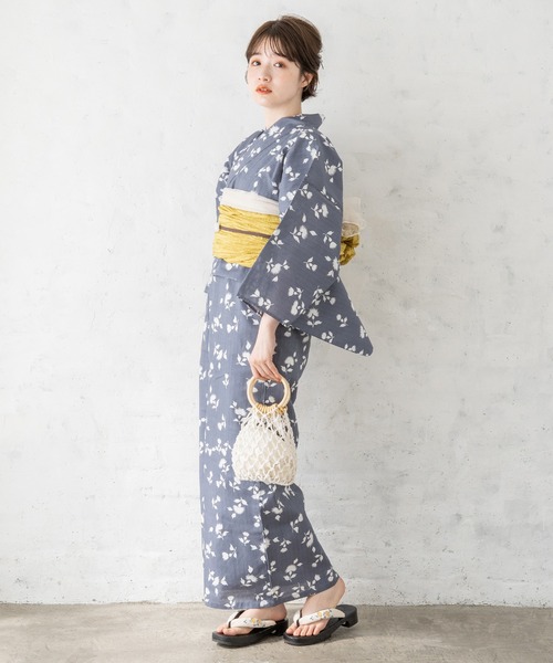 ゆかた館グレース(ユカタカングレース)の「こだわり浴衣5点セット(浴衣・レディース・ベージュ/グレー/オフホワイト/キナリ/グレー系/ベージュ系/ホワイト×イエロー/ホワイト×ブラック/ブルーグレー/アイボリー/ホワイト・FREE)」の14枚目の写真