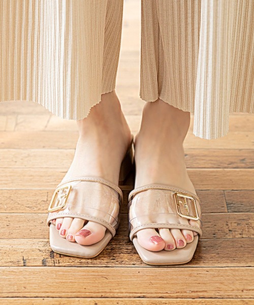 flune(フリューン)の「スクエアトゥバックルPVCミュール(サンダル・レディース・ホワイト/ベージュ/ミント・LL/3L/S/M/L/XS)」の14枚目の写真