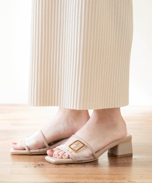 flune(フリューン)の「スクエアトゥバックルPVCミュール(サンダル・レディース・ホワイト/ベージュ/ミント・LL/3L/S/M/L/XS)」の15枚目の写真