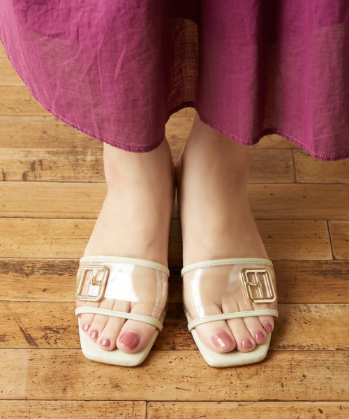 flune(フリューン)の「スクエアトゥバックルPVCミュール(サンダル・レディース・ホワイト/ベージュ/ミント・LL/3L/S/M/L/XS)」の20枚目の写真