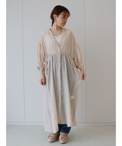 ehka sopo（エヘカソポ）の「シアーリボンワンピース（ワンピース・レディース・キナリ/ピンク/ブルー・ﾌﾘ-）」の2枚目の写真