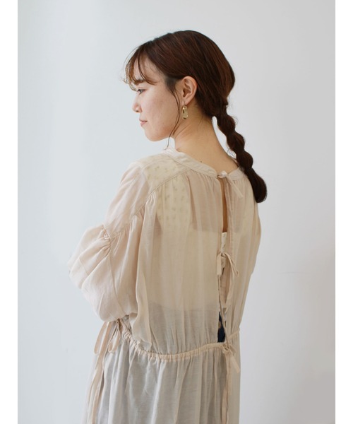 ehka sopo（エヘカソポ）の「シアーリボンワンピース（ワンピース・レディース・キナリ/ピンク/ブルー・ﾌﾘ-）」の14枚目の写真