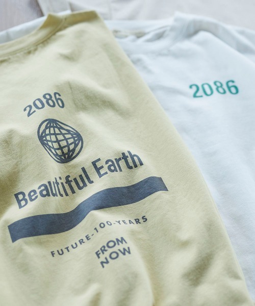 LIPSTAR（リップスター）の「オーバーサイズサイドスリットロゴ半袖Tシャツ（Tシャツ/カットソー・レディース・オフホワイト/イエロー/ベージュ・M）」の19枚目の写真