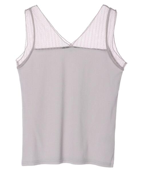 Sugar spoon（シュガースプーン）の「・SUGAR SPOON チュールキリカエタンク＊（タンクトップ・レディース・オフホワイト/ベージュ/オレンジ/ライトグレー/チャコールグレー/ブラック・FREE）」の14枚目の写真