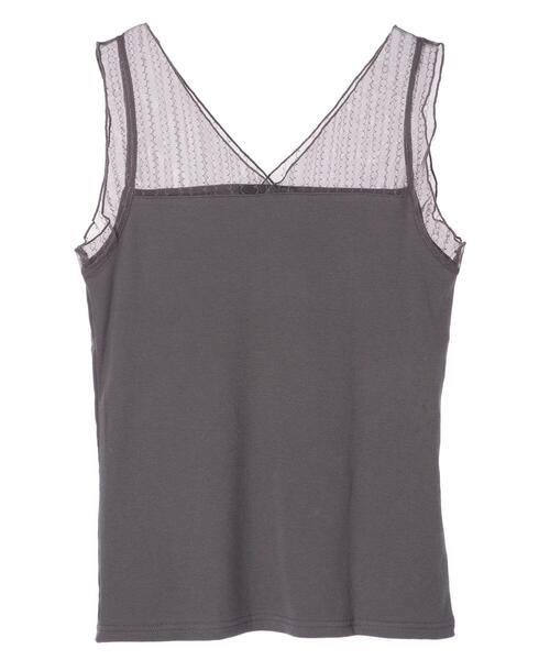 Sugar spoon（シュガースプーン）の「・SUGAR SPOON チュールキリカエタンク＊（タンクトップ・レディース・オフホワイト/ベージュ/オレンジ/ライトグレー/チャコールグレー/ブラック・FREE）」の15枚目の写真