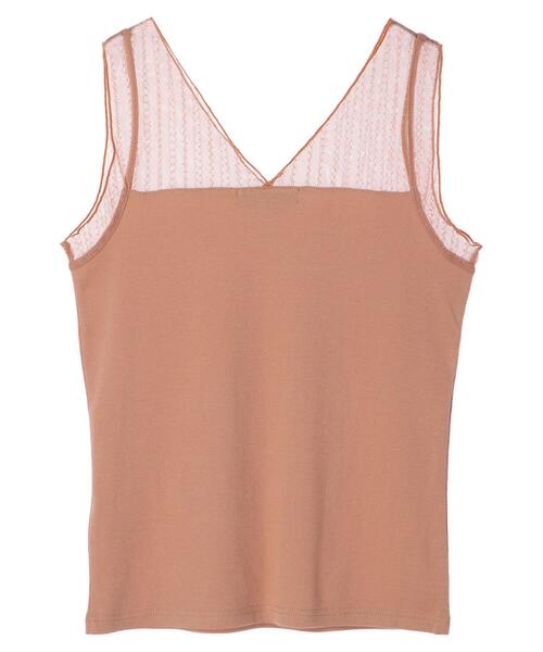 Sugar spoon（シュガースプーン）の「・SUGAR SPOON チュールキリカエタンク＊（タンクトップ・レディース・オフホワイト/ベージュ/オレンジ/ライトグレー/チャコールグレー/ブラック・FREE）」の21枚目の写真