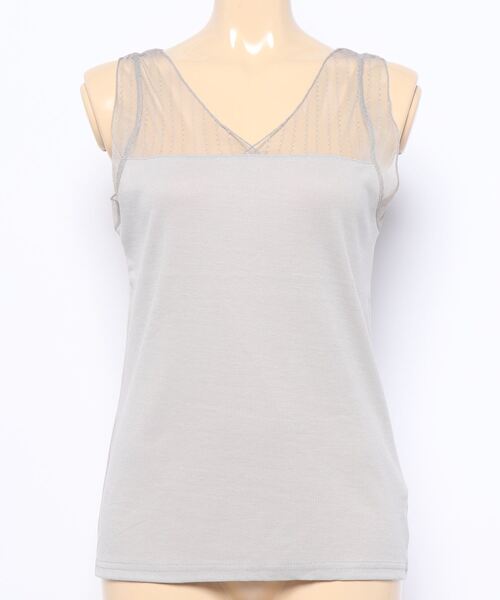 Sugar spoon（シュガースプーン）の「・SUGAR SPOON チュールキリカエタンク＊（タンクトップ・レディース・オフホワイト/ベージュ/オレンジ/ライトグレー/チャコールグレー/ブラック・FREE）」の8枚目の写真