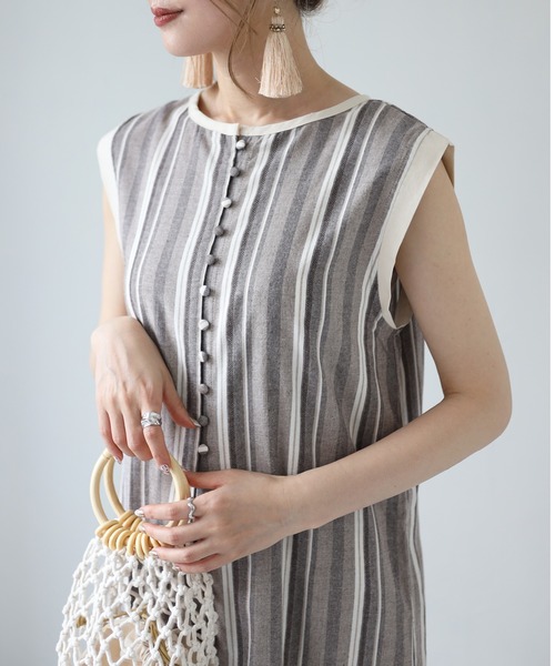 ZOZOTOWN完売品 Louiosy【大きいサイズ】リネンライクワンピース 大きいサイズ】リネンライクワンピース（ワンピース）｜Louiosy