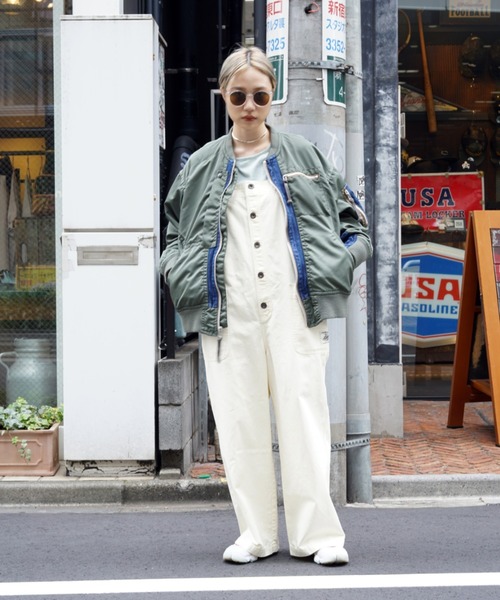 AVIREX(アヴィレックス)の「タイプブルー コンビネーション MA-1/ TYPE BLUE COMBINATION MA-1(MA-1・レディース・ブラック/セージグリーン・FREE)」の7枚目の写真