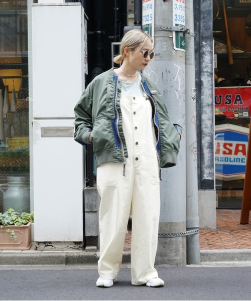 AVIREX(アヴィレックス)の「タイプブルー コンビネーション MA-1/ TYPE BLUE COMBINATION MA-1(MA-1・レディース・ブラック/セージグリーン・FREE)」の8枚目の写真