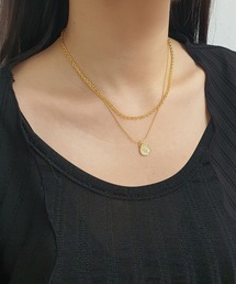 CEMONEMO | エリザベスコイン ミックスチェーン ２連ネックレス(ネックレス)