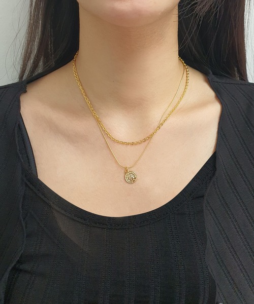 CEMONEMO（セモネモ）の「エリザベスコイン ミックスチェーン ２連ネックレス（ネックレス・レディース・ゴールド/シルバー・FREE）」の9枚目の写真