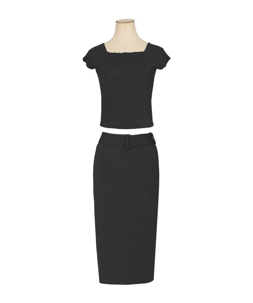 Julia Boutique（ジュリアブティック）の「2WAYネックニット+タイトスカートセットアップ/21130（アンサンブル・レディース・ブラック/ベージュ/パープル・ONE）」の13枚目の写真